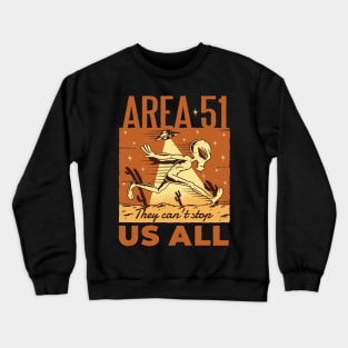 Area 51 Funny Alien Graphic Design Crewneck Sweatshirt